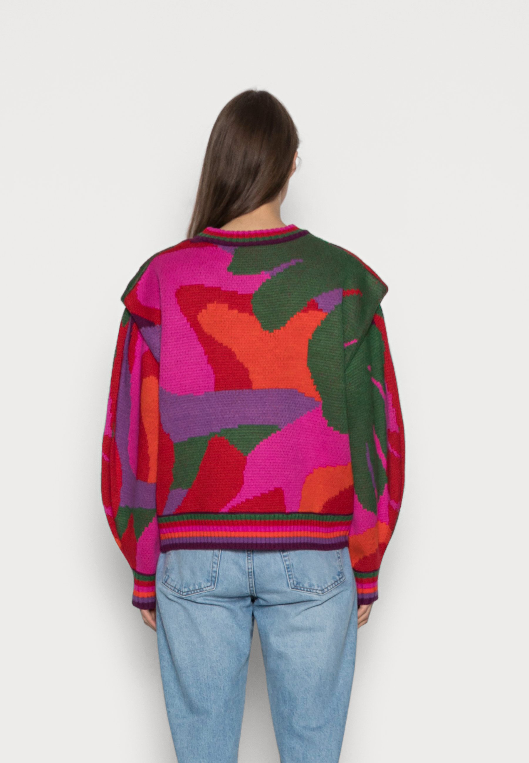 Farm Rio ABSTRACT SCARF SWEATER 