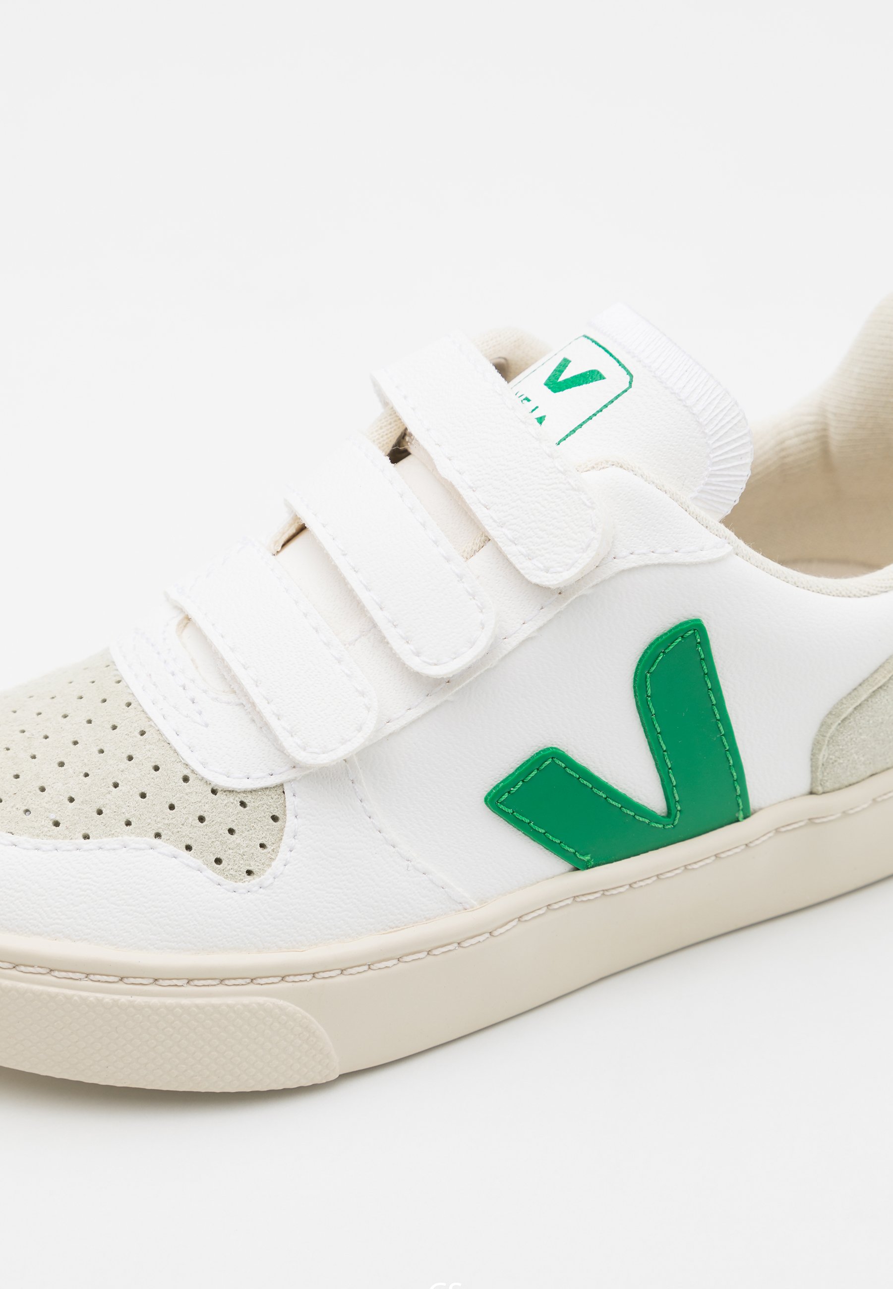 Veja SMALL V-10 UNISEX - Sneakers laag - white/emeraude/wit - Zalando.nl