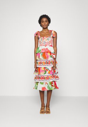 MIXED PRINTS LAYERED DRESS - Day dress - off-white
