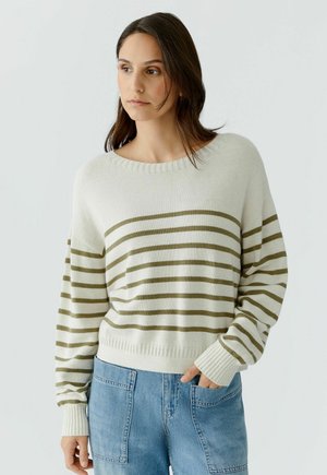 Strickpullover - white green