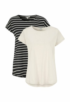 Cellbes of Sweden ALMA STRIPE 2 PACK - T-shirt basic - black beige striped