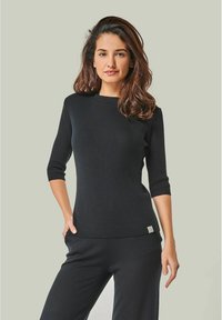 YOU LOOK PERFECT MERINO WOLLE LOUNGEWEAR SET 2 TEILIG - Nachtwäsche Set - black