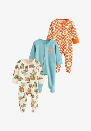 Next, REGULAR FIT - TWO WAY ZIP BABY SLEEPSUITS 3 PACK - Natdragt - blue orange brunch
