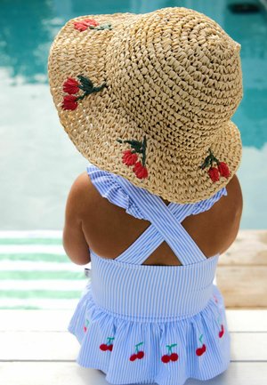 JoJo Maman Bébé, EMBROIDERED SUN HAT - Klobúk - natural cherry