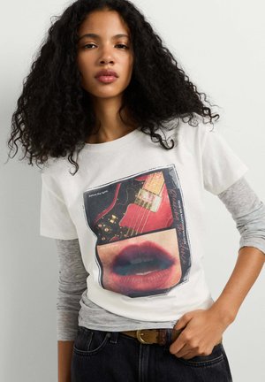 Pepe Jeans, PEPE JEANS PRINT T-SHIRT BILQUIS - T-shirt imprimé - mousse white