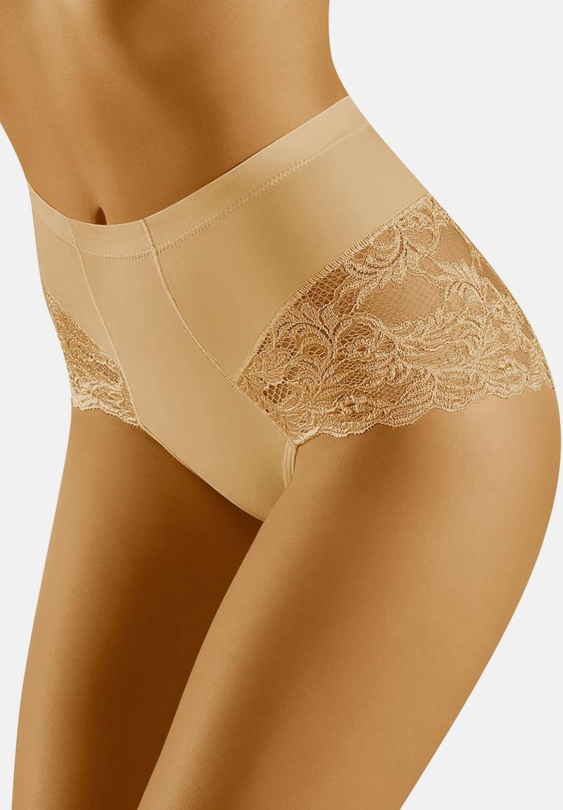 Mutande Shapeware A Vita Alta In Pizzo Beige (Taglia M): Modellanti Anti-rotolamento Con Push Up