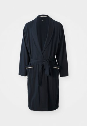 Jūras spēku halāts no mīksta materiāla, ar šāla apkakli, garām piedurknēm un divām priekšējām kabatām ar baltām un zelta akcentu svītrām.