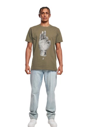 Mister Tee FMS SIGN - Nyomott mintás póló - olive