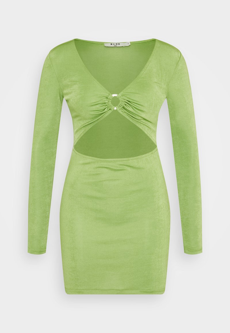 Damen Freizeitkleider | NA-KD CUT OUT LONG SLEEVE MINI DRESS Jerseykleid green/grün - QS65615 Damen Freizeitkleider | NA-KD CUT OUT LONG SLEEVE MINI DRESS Jerseykleid green/grün - QS65615