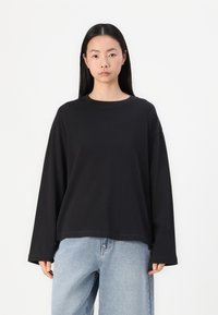 Gina Tricot - BASIC LONG SLEEVE TEE - Ilgarankovis viršutinės dalies drabužis - off black Miniatiūros vaizdas 1