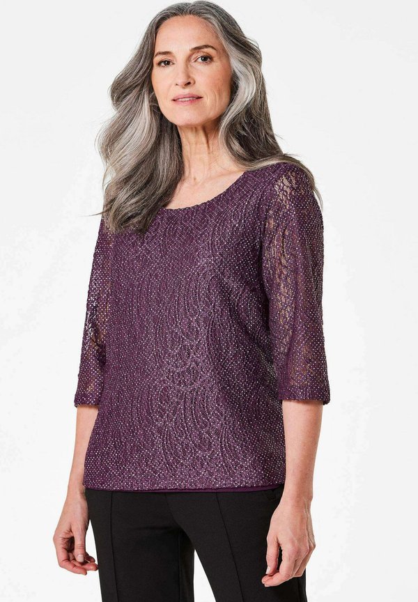 SPITZENBLUSE SPITZENBLUSE MIT ZARTEM GLANZ - Bluse - purple