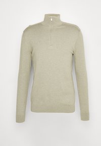 SLHBERG HALF ZIP  - Strikkegenser - vetiver melange