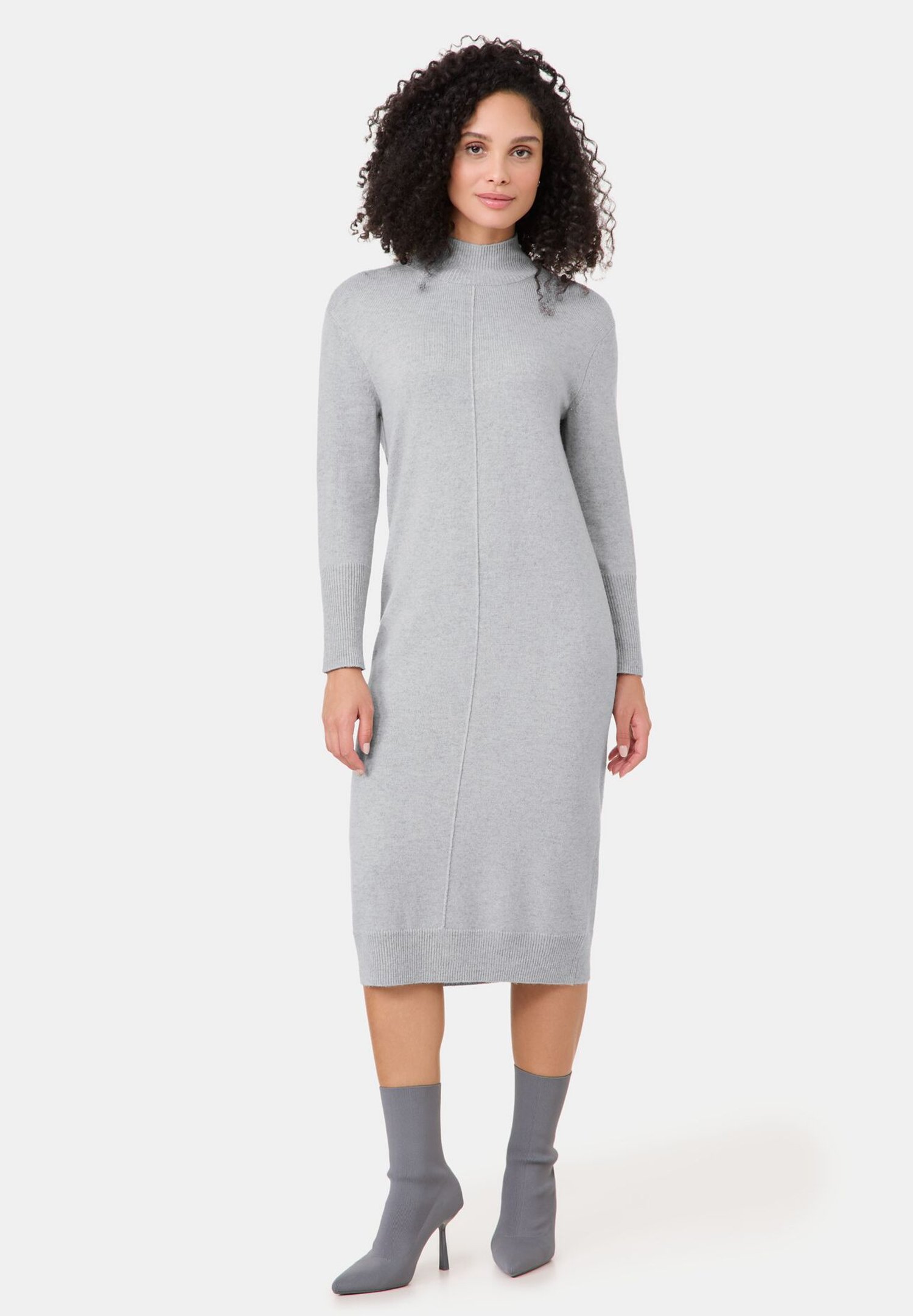 Gerry Weber MIT LÄNGSBIESE - Jumper dress - silver grey melange Gerry Weber MIT LÄNGSBIESE - Jumper dress - silver grey melange