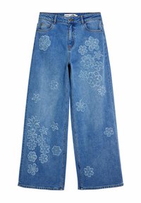 Desigual TYLER MCGILLIVARY WIDE LEG FLORAL - Traperice opuštenog kroja - blue