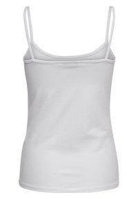 Weißes Baumwoll-Camisole-Oberteil mit dünnen Trägern, figurbetontem Schnitt und glatter Textur. Keine sichtbaren Muster oder zusätzlichen Akzente.