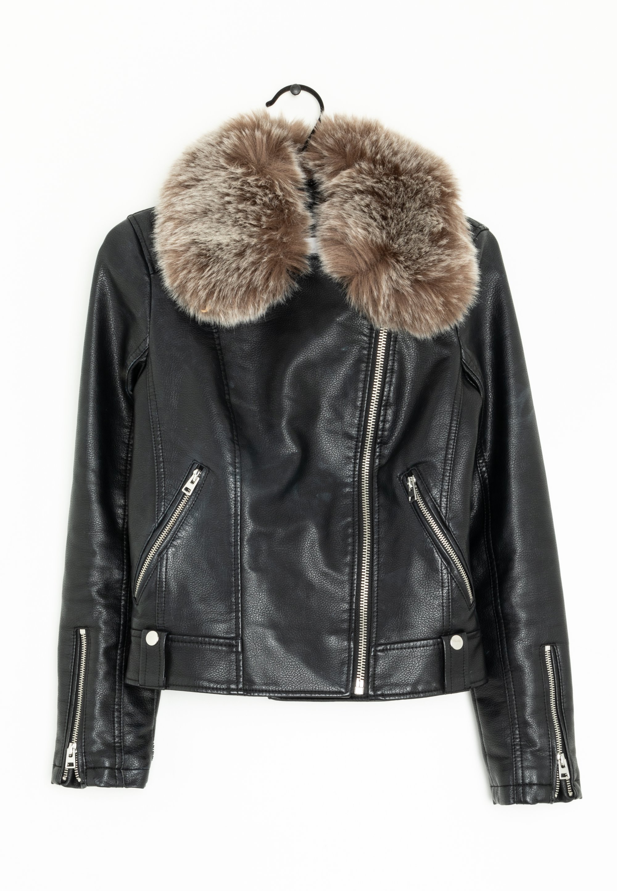 Topshop Faux leather jacket black (Pre-owned)