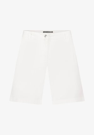 Weiße, knielange, maßgeschneiderte Shorts mit vorderem Knopf und Gürtelschlaufen, etikettiert mit Betty Barclay.