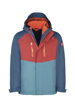 TROLLKIDS, KIDS BRYGGEN 3IN1 JACKET UNISEX - Outdoor jacket - carmin red mystic blue stormy blue