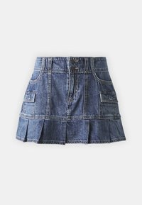 PLEATED UTILITY SKIRT - Plisovaná sukně - medium denim