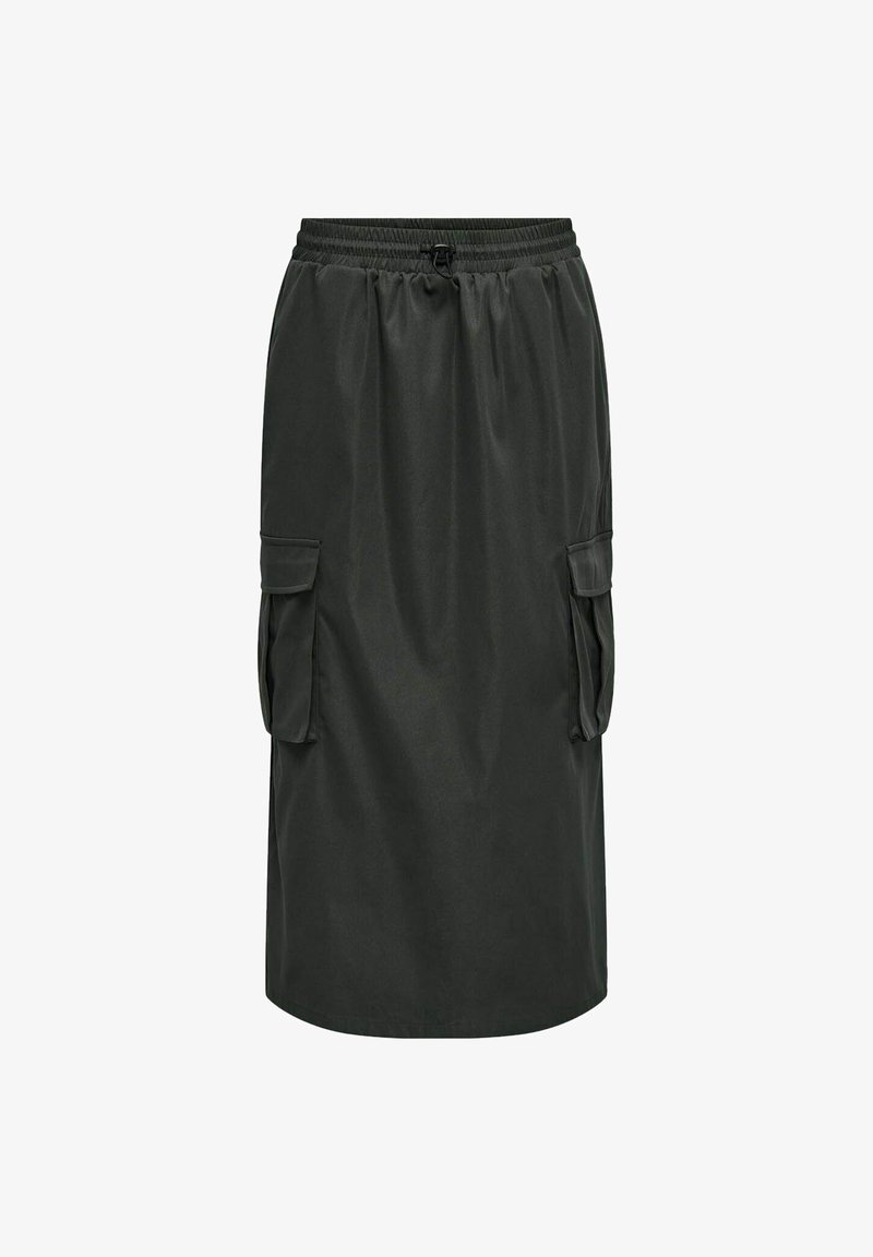 ONLY MIT CARGO TASCHEN UND ELASTISCHEM BUND - Maxi szoknya - dunkelgrün