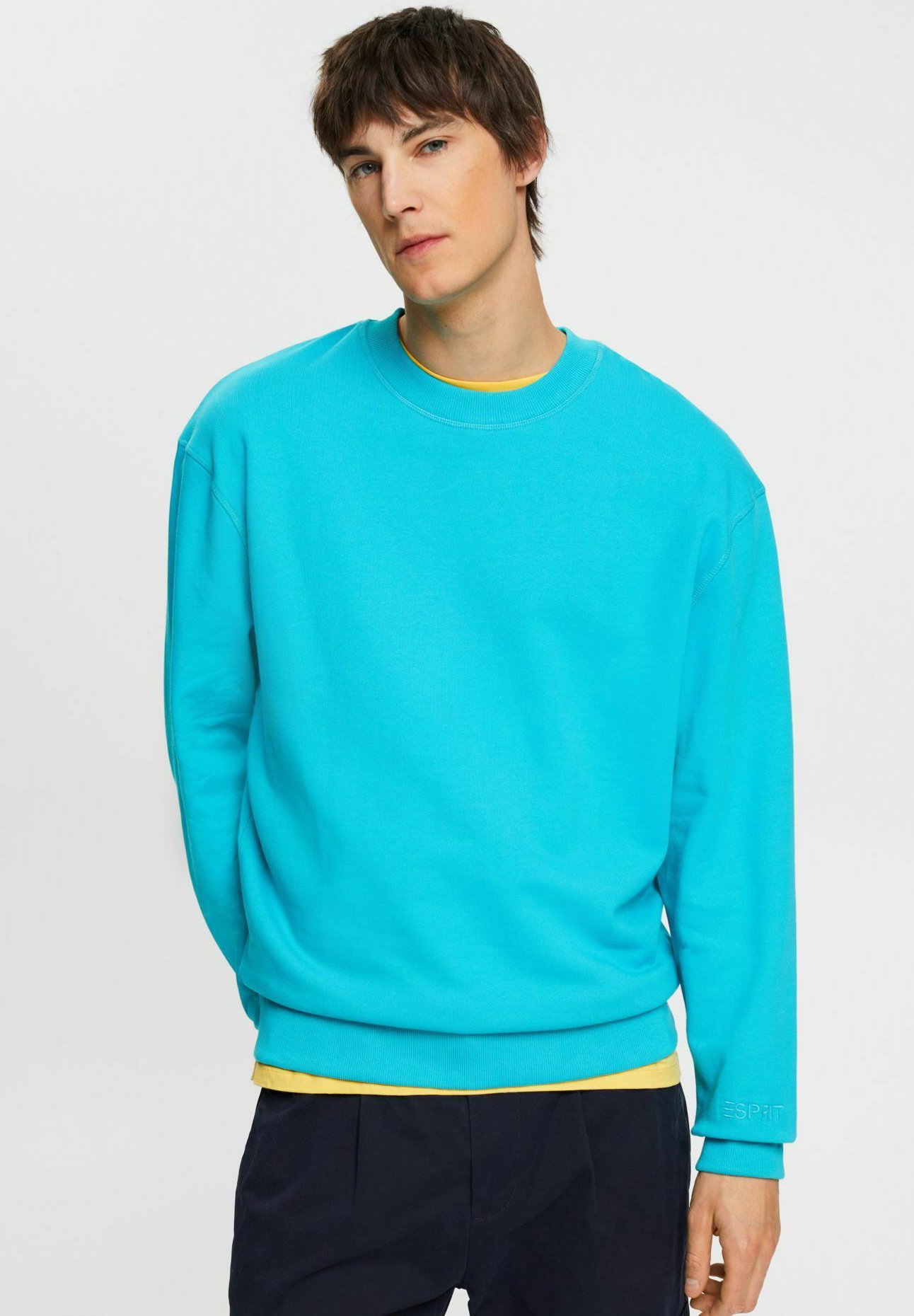Esprit MIT LOGOSTICKEREI AUF DEM ÄRMEL - Sweatshirt - aqua green  