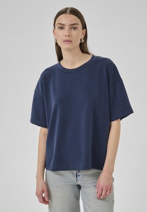 My Essential Wardrobe HELLE EMB BOXY - Basic T-shirt - after midnight