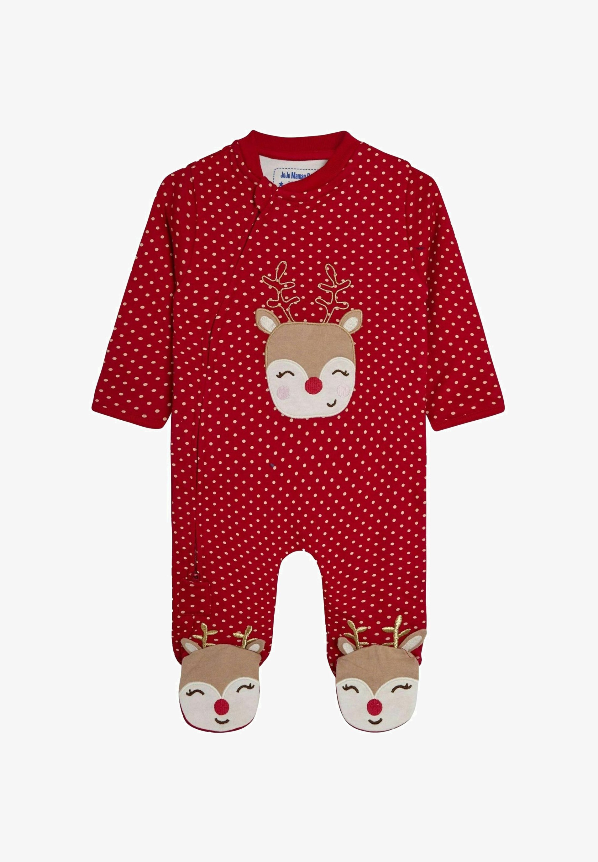 JoJo Maman Bébé REINDEER APPLIQUE REGULAR FIT Sleep suit red