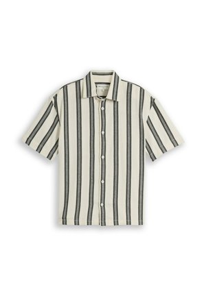 TOM TAILOR DENIM, TOM TAILOR DENIM BLUSEN & SHIRTS LOOSE FIT KURZARMHEMD MIT STREIFENMUSTER - Hemd - wool white big stripe