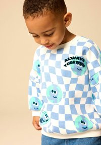Next REGULAR FIT - ALL-OVER PRINT CREW NECK  - Felpa - blue on white