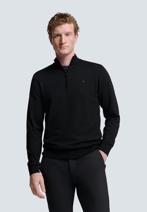 TIMELESS BASICS HALF-ZIP - Strickpullover - black
