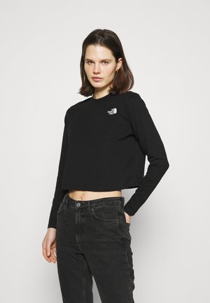 CROP TEE - Tops ar garām piedurknēm - black