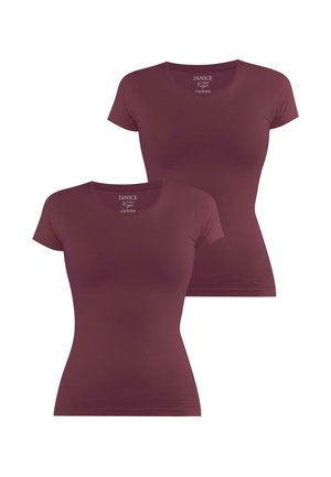 2 X  - T-Shirt basic - burgund