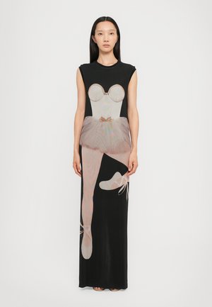 PRINT ON TULLE DRESS - Jerseykleid - black