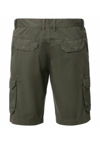 Olivengroene cargo shorts van katoen, voorzien van twee achterzakken en twee zijzakken, met een ontspannen pasvorm en een rechte zoom.