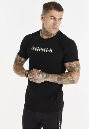 DUAL SCRIPT LOGO TEE - T-shirt con stampa - black