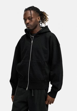 Zip-up sweatshirt - black washed