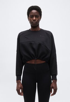 SPORTS INSPIRED CREWNECK WITH TAPE DETAILING - Φούτερ - black