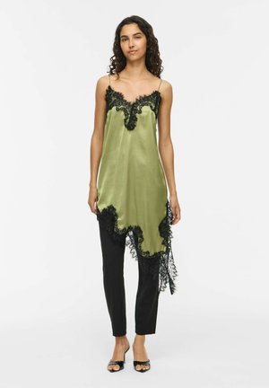 VILA SLIP DRESS VITONE ASYMMETRIC - Robe de jour - mosstone