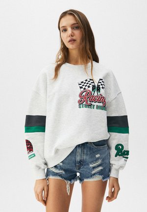 WITH PANELLED SLEEVES - Sweatshirt - light grey