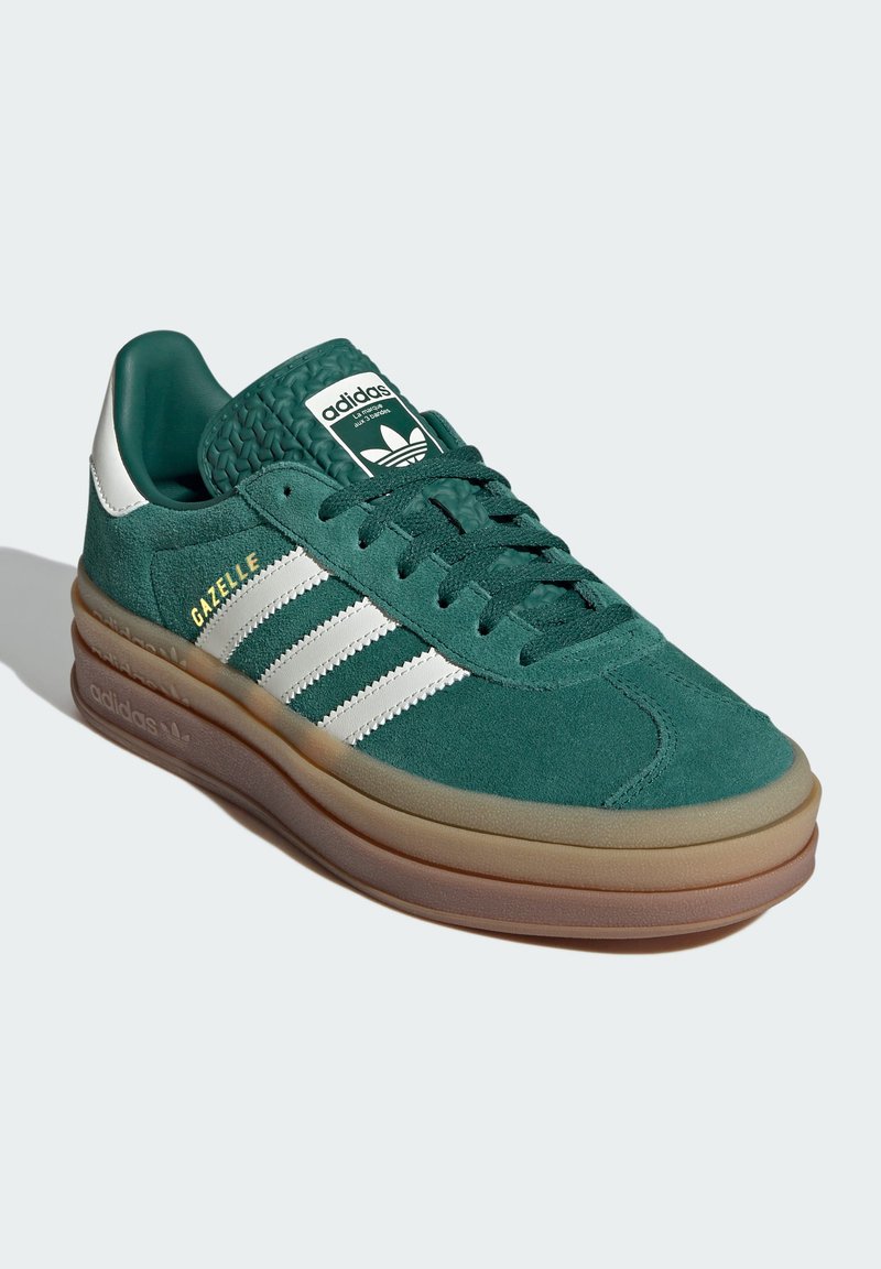 adidas Originals GAZELLE BOLD - Trainers - collegiate green off white gold  me./dark green - Zalando.ie