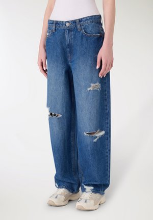 Terranova, BALLOON CON STRAPPI - Jeans baggy - blu denim medio