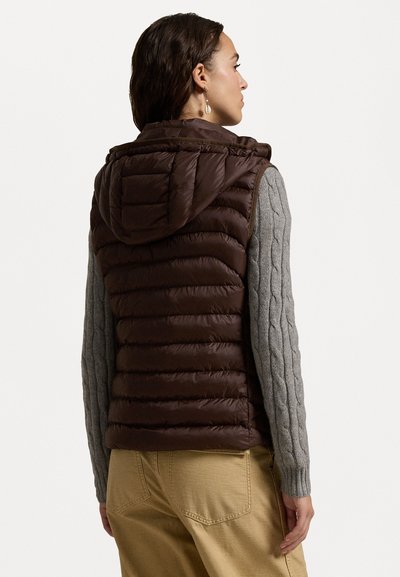 Polo Ralph Lauren WATER REPELLENT PACKABLE GILET - Strukirani kaput - nutmeg brown