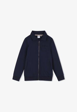 BOSS Kidswear, CARDIGAN EN TISSU SYNTHÉTIQUE - Sweater met rits - bleu cargo