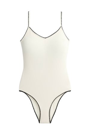 OYSHO, CONTRAST STITCH SWIMSUIT - Maillot de bain - white