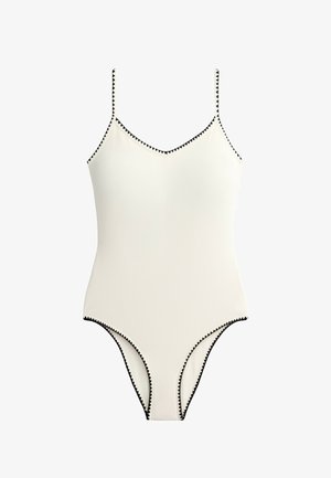 OYSHO, CONTRAST STITCH SWIMSUIT - Maillot de bain - white
