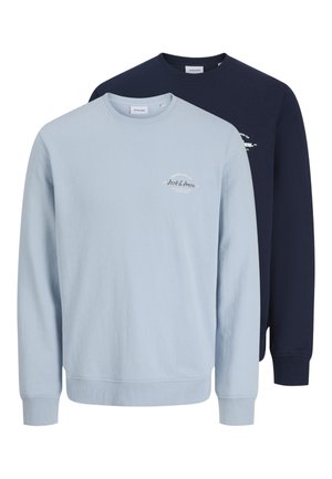 Jack & Jones JJBRANDON CREW NECK 2 PACK MP - Pusa - celestial blue/navy blazer
