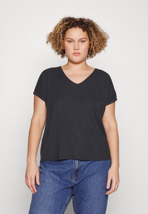 Vero Moda Curve VMAYA V-NECK NOOS CURVE - Basic T-shirt - black