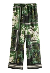 Housut - kew collection black green palm print