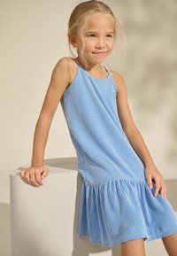 Next REGULAR FIT - STRAPPY HALTER - Freizeitkleid - blue stripe