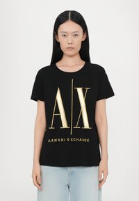 Armani Exchange - T-shirt print - black Miniatuurafbeelding 1